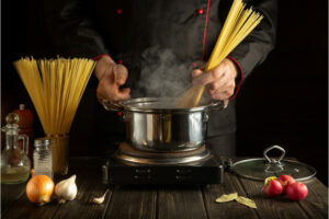 spaghetti con sugo orata in bianco