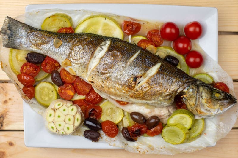 Branzino con pomodorini