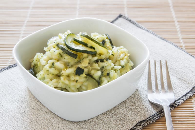 Risotto con branzino e zucchine