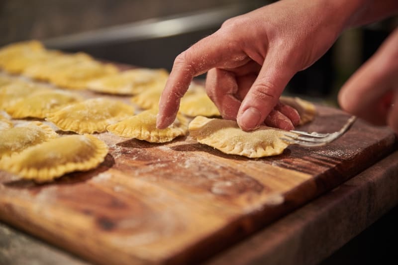 Ravioli di branzino alla ligure