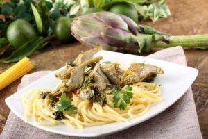 Ricetta pasta con orata e carciofi
