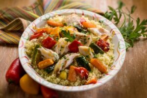 Ricetta cous cous con branzino e verdure